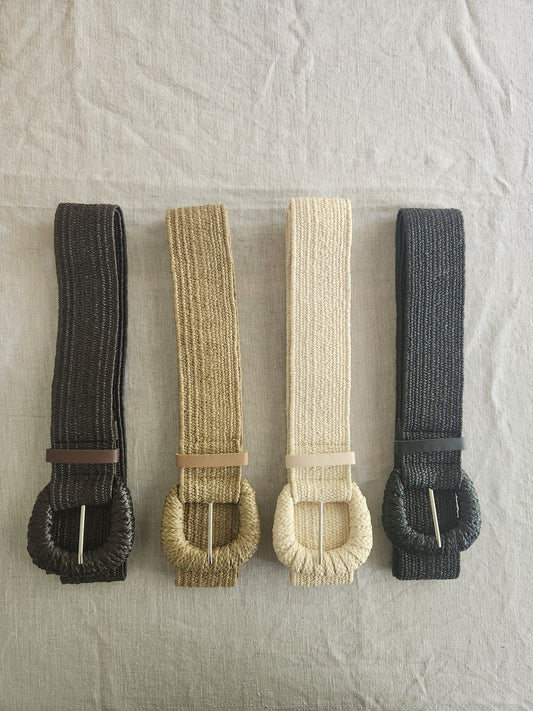 Cinturón elasticado en fibra crudo