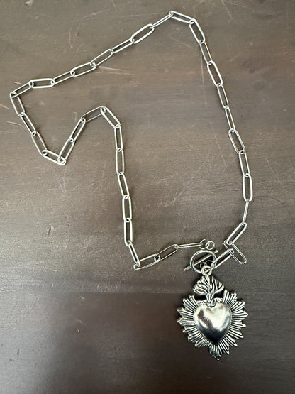 collar detente cadena plateado