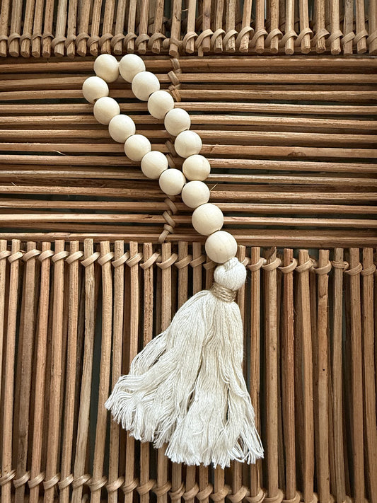 Borla madera pompón S