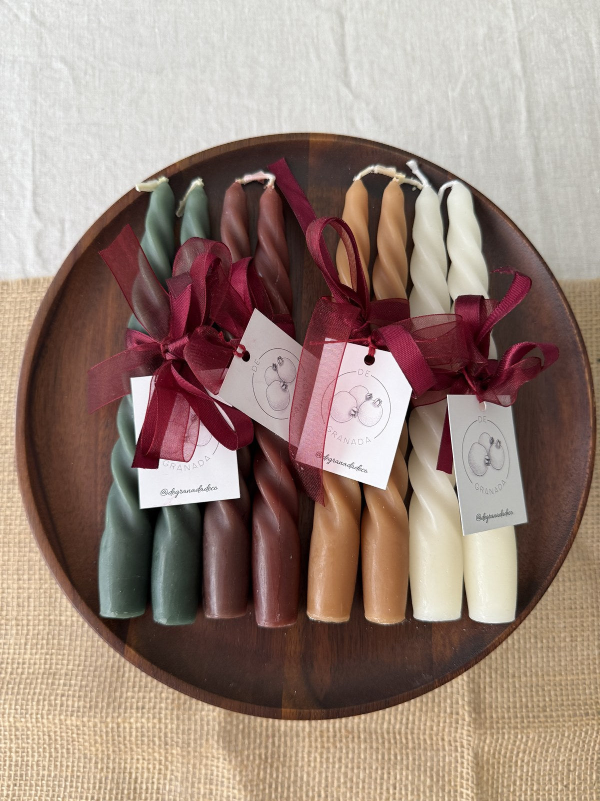 Pack 2 velas torsadas