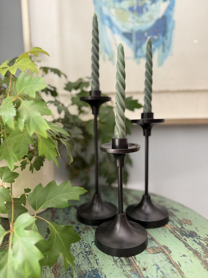 Candelabro negro fierro liso