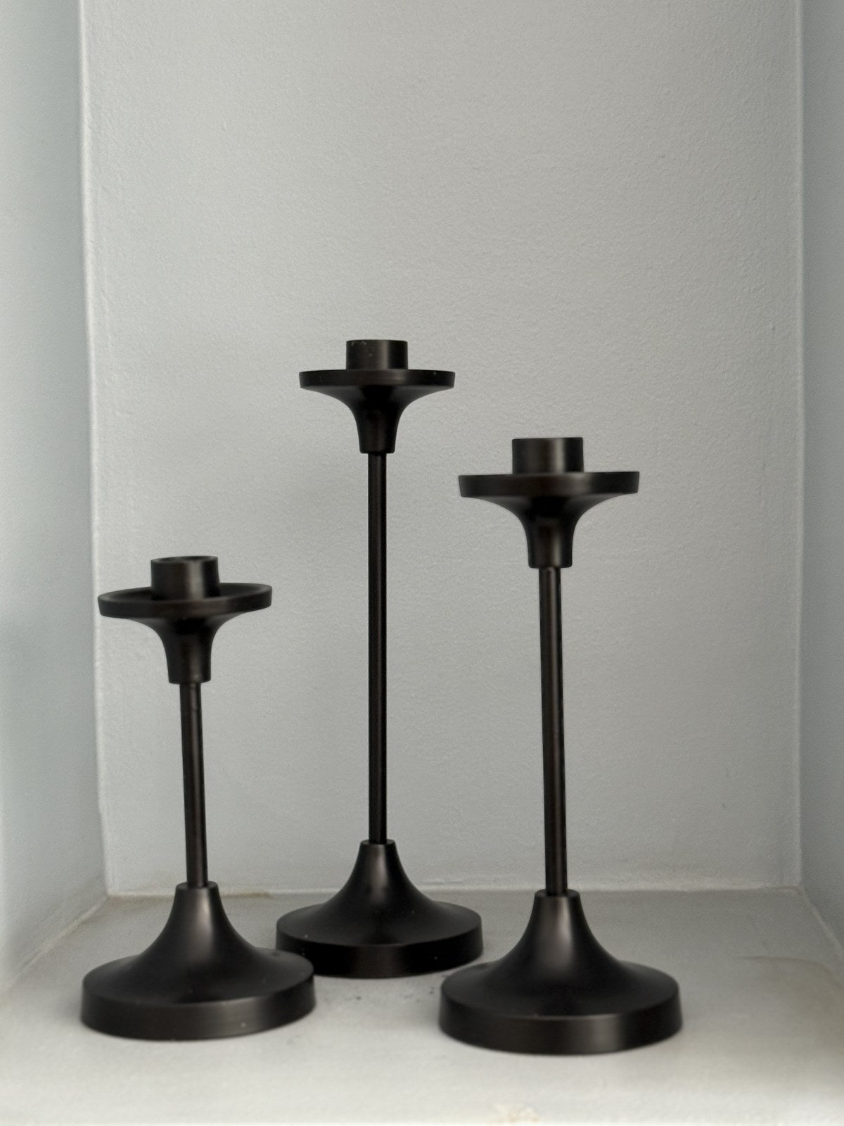Candelabro negro fierro liso