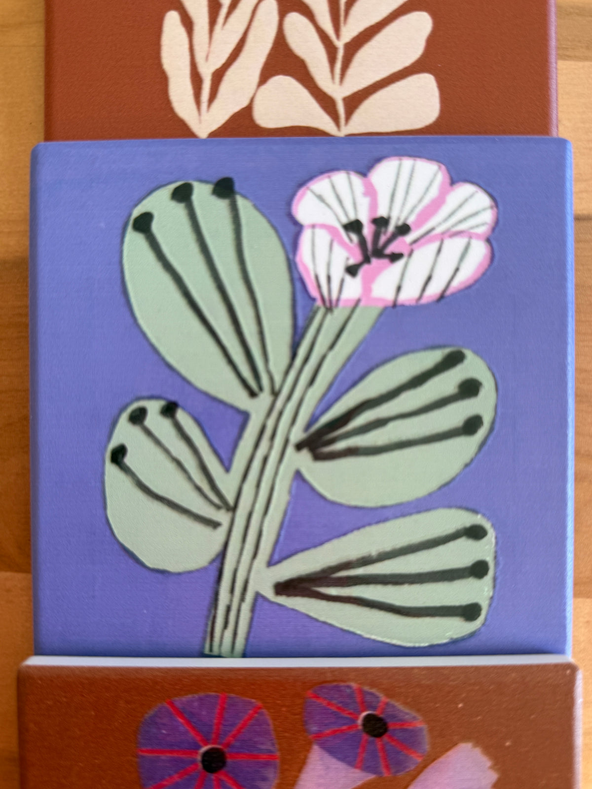 Set 4 posavasos floral