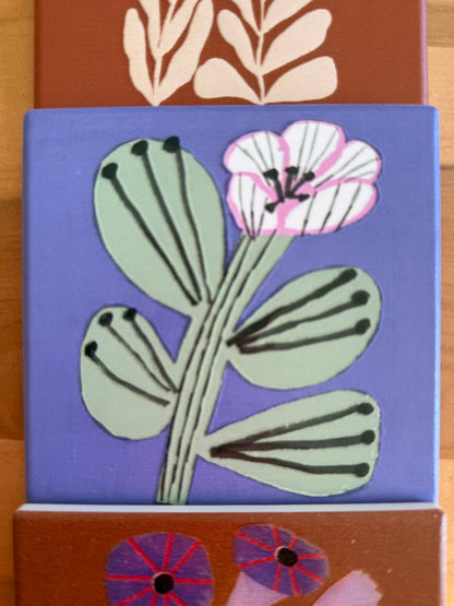 Set 4 posavasos floral