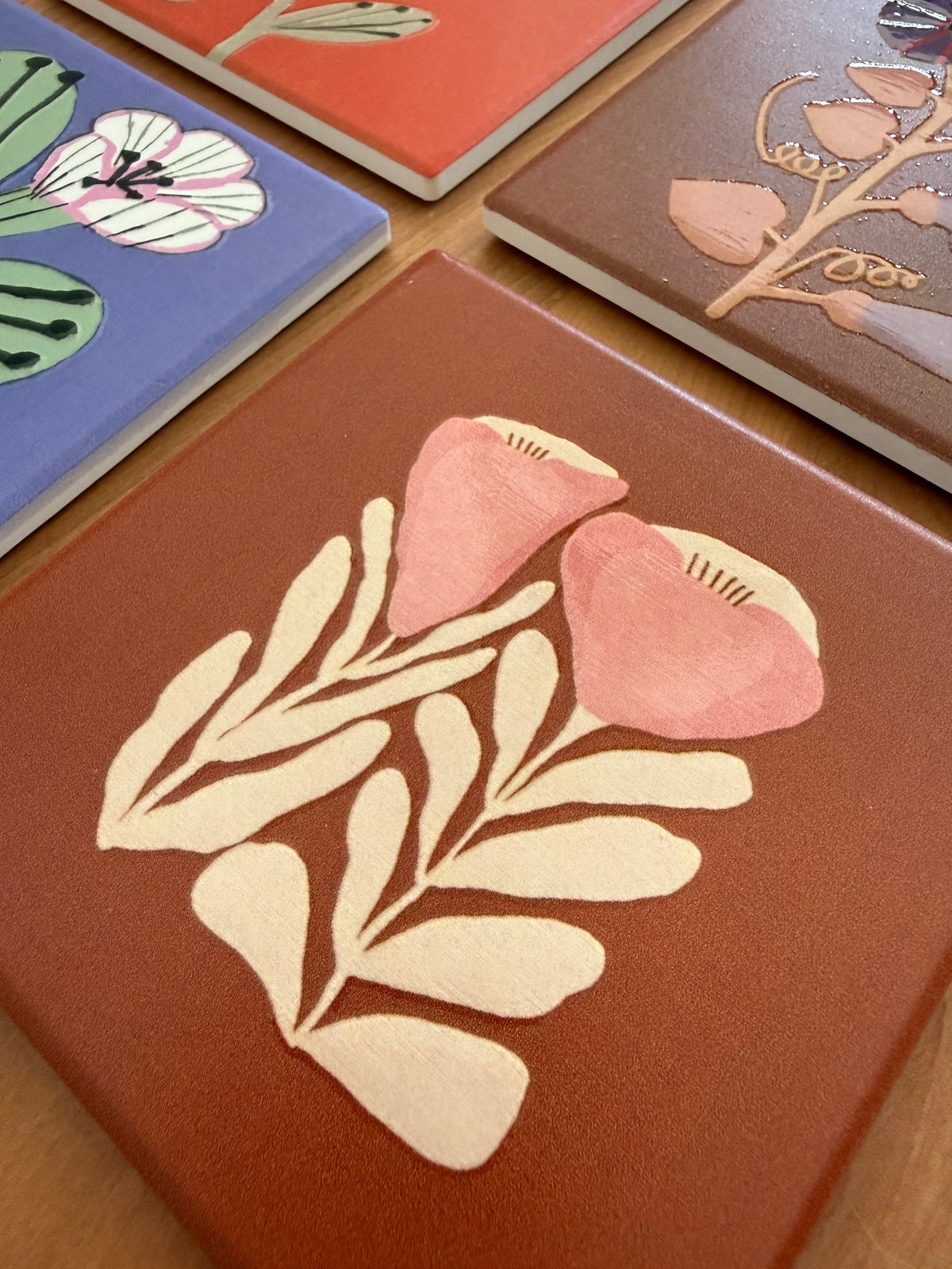 Set 4 posavasos floral