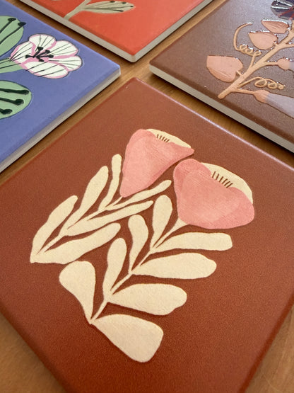 Set 4 posavasos floral