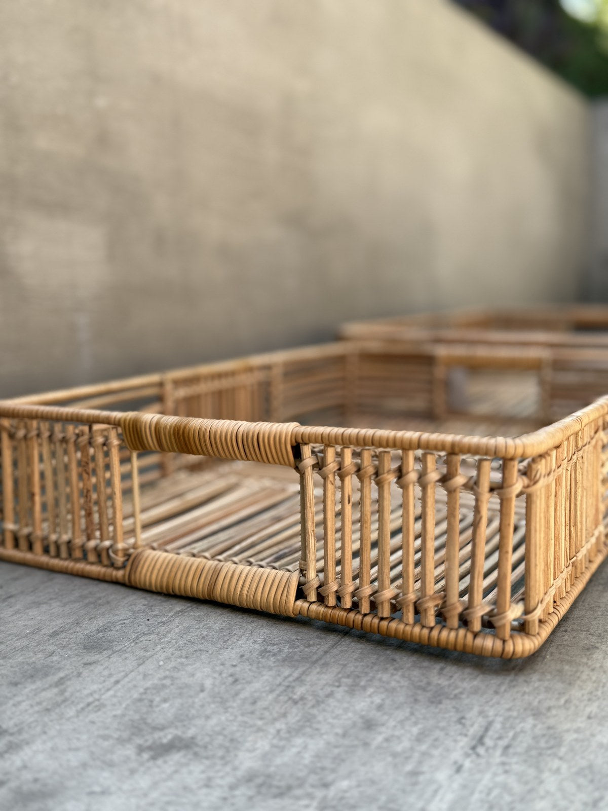 Bandeja rectangular fibra natural XL