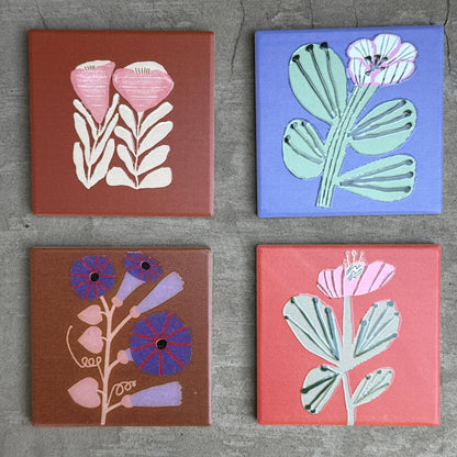 Set 4 posavasos floral